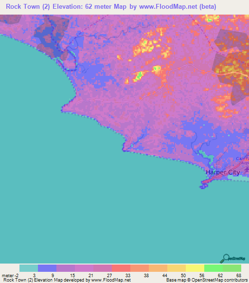 Rock Town (2),Liberia Elevation Map