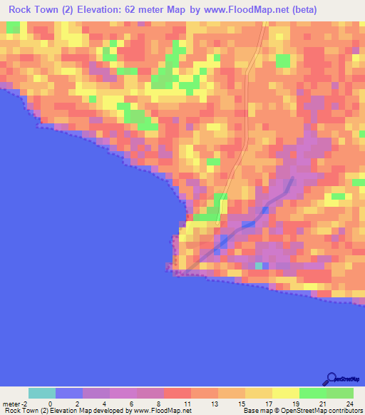 Rock Town (2),Liberia Elevation Map