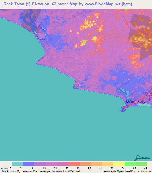 Rock Town (1),Liberia Elevation Map