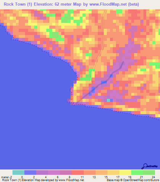 Rock Town (1),Liberia Elevation Map