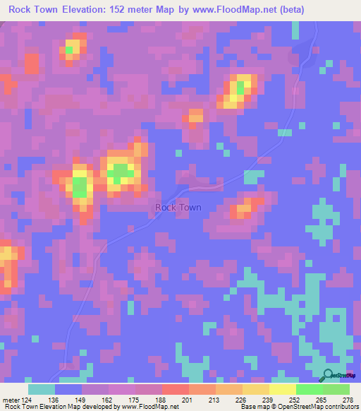 Rock Town,Liberia Elevation Map