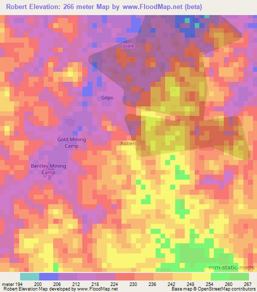Robert,Liberia Elevation Map