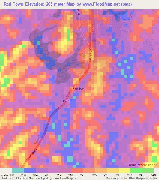 Rati Town,Liberia Elevation Map