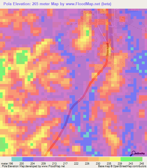 Pola,Liberia Elevation Map