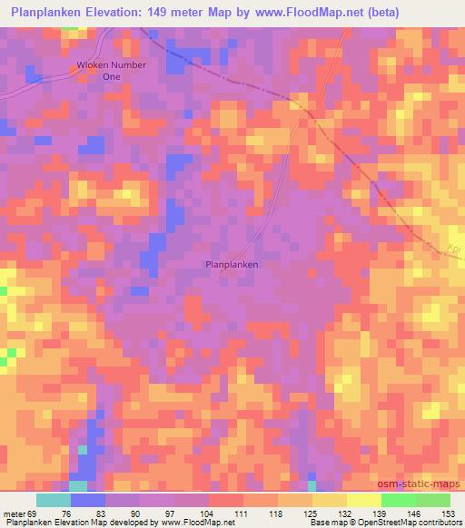 Planplanken,Liberia Elevation Map