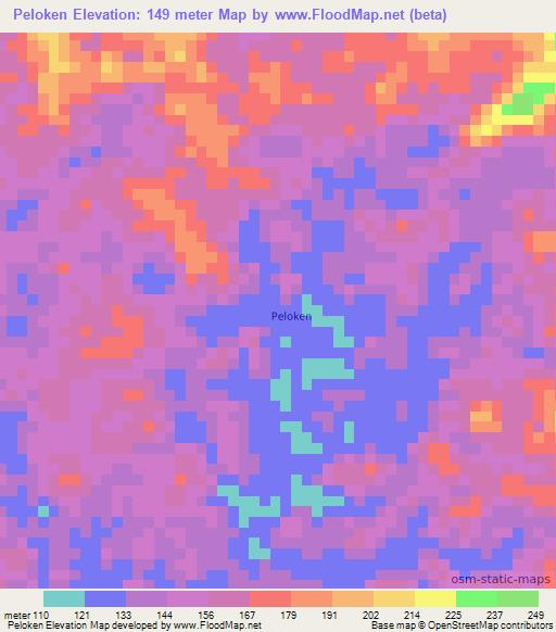 Peloken,Liberia Elevation Map
