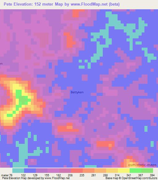 Pete,Liberia Elevation Map