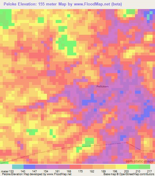Peloke,Liberia Elevation Map