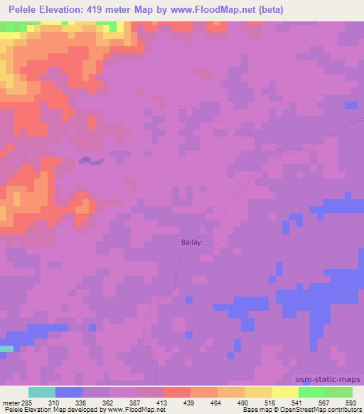Pelele,Liberia Elevation Map