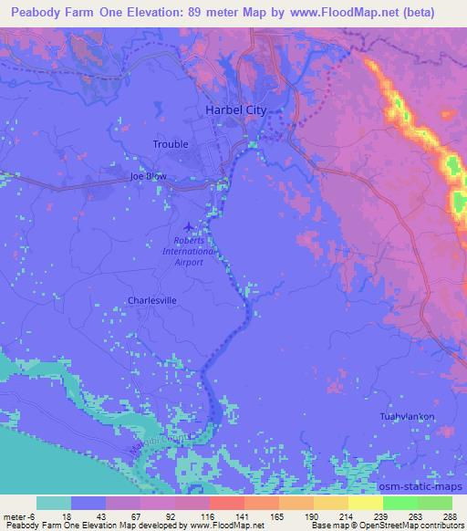 Peabody Farm One,Liberia Elevation Map