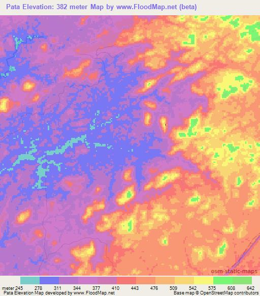 Pata,Liberia Elevation Map