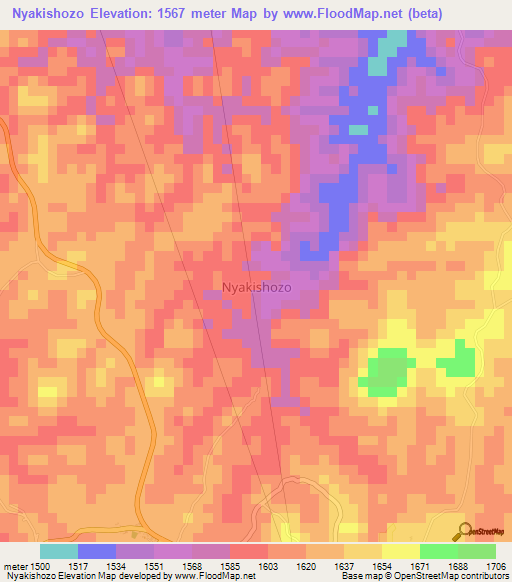 Nyakishozo,Uganda Elevation Map