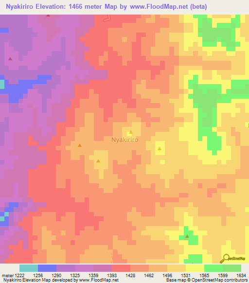 Nyakiriro,Uganda Elevation Map