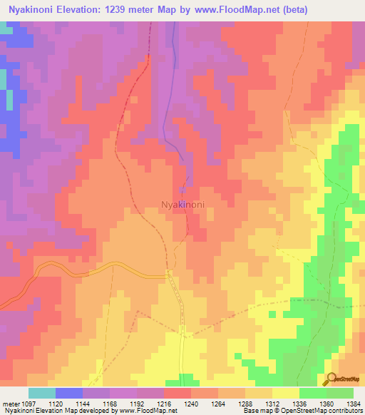 Nyakinoni,Uganda Elevation Map