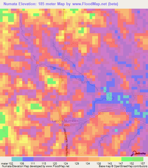 Numata,Liberia Elevation Map