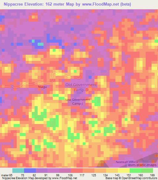Nippacree,Liberia Elevation Map