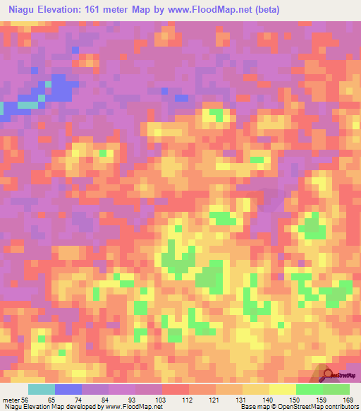 Niagu,Liberia Elevation Map