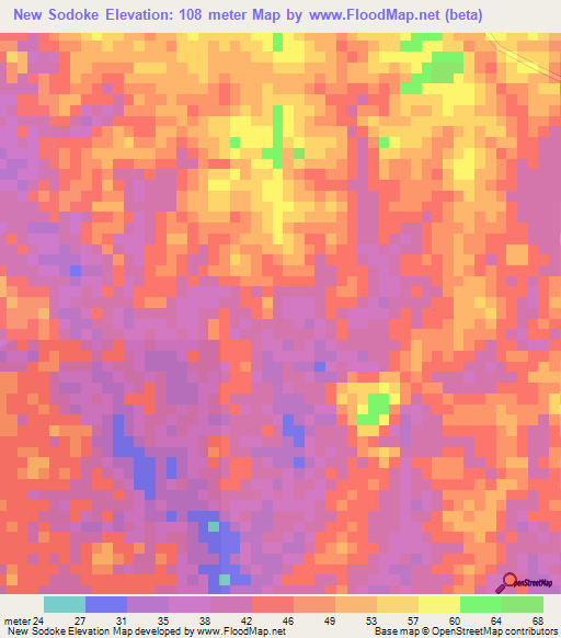 New Sodoke,Liberia Elevation Map