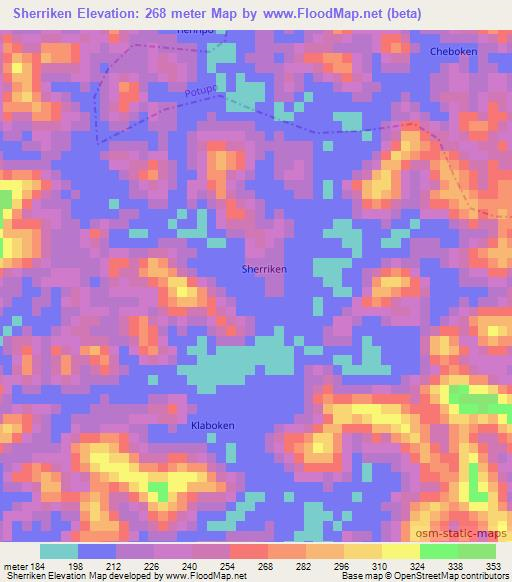 Sherriken,Liberia Elevation Map