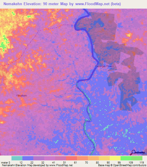 Nemakehn,Liberia Elevation Map