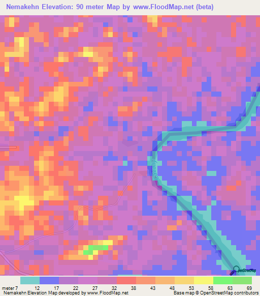 Nemakehn,Liberia Elevation Map