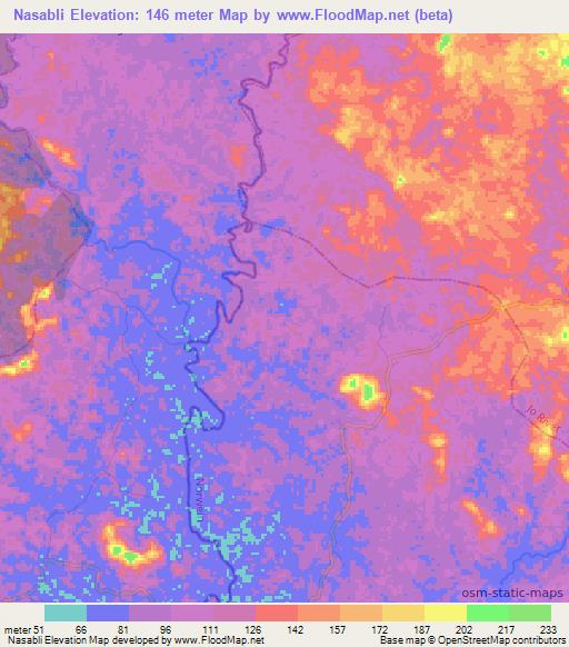 Nasabli,Liberia Elevation Map