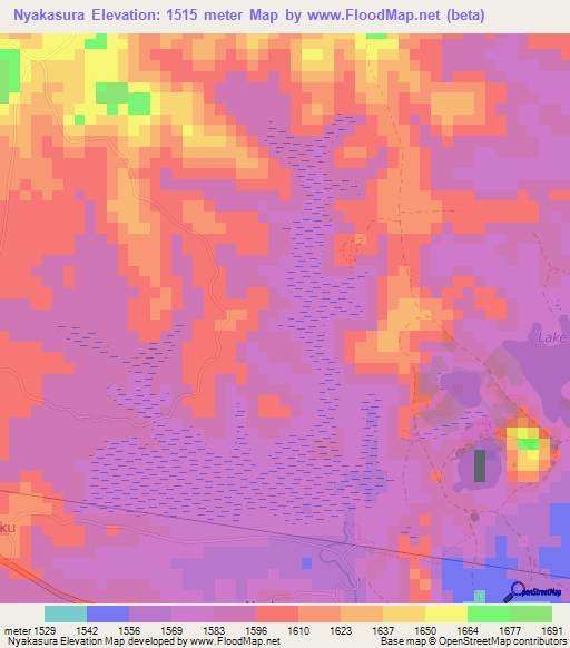 Nyakasura,Uganda Elevation Map