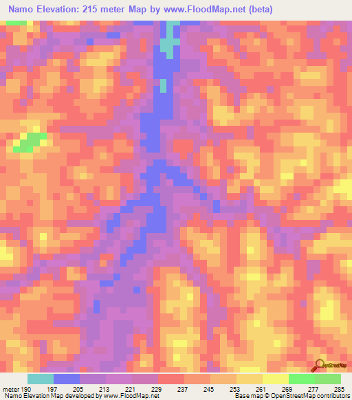 Namo,Liberia Elevation Map