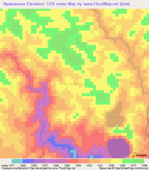 Nyakasunsa,Uganda Elevation Map