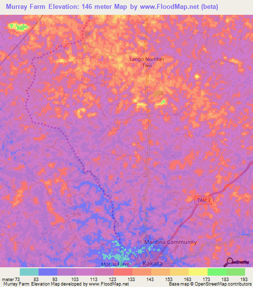 Murray Farm,Liberia Elevation Map