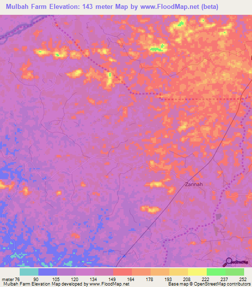 Mulbah Farm,Liberia Elevation Map