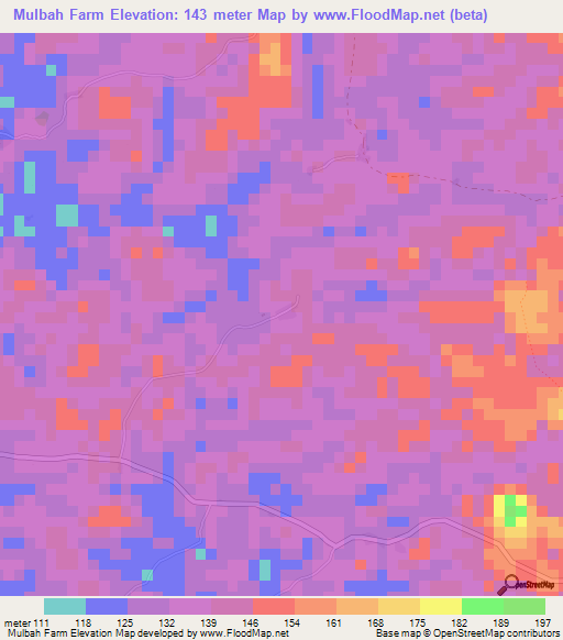 Mulbah Farm,Liberia Elevation Map
