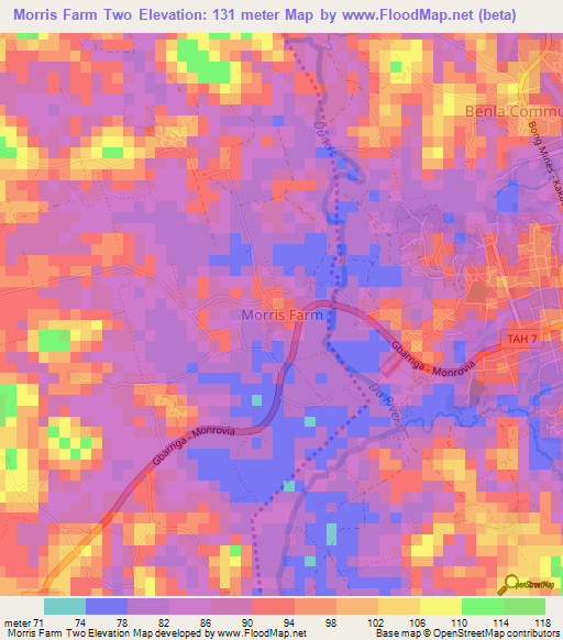 Morris Farm Two,Liberia Elevation Map
