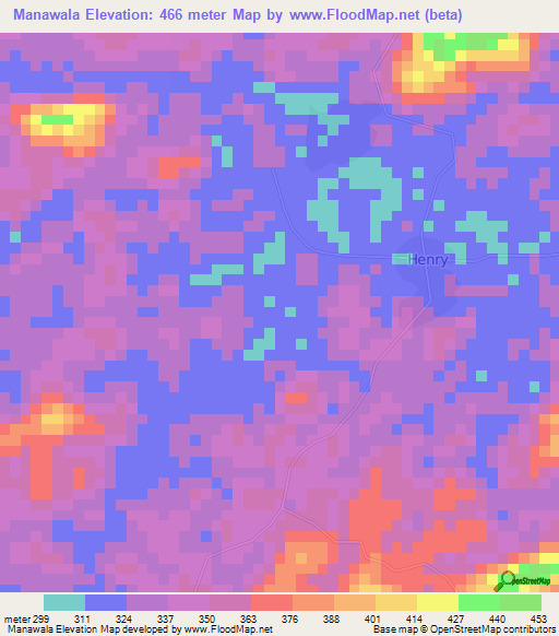 Manawala,Liberia Elevation Map