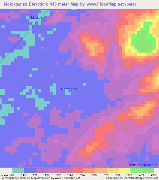 Molokpanzu,Liberia Elevation Map