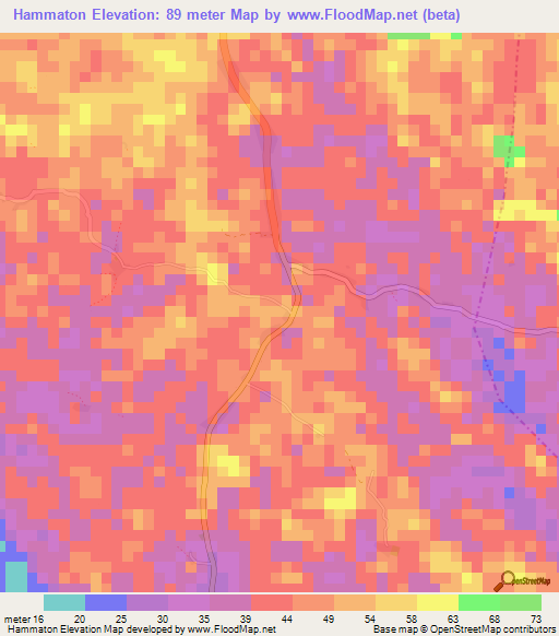 Hammaton,Liberia Elevation Map