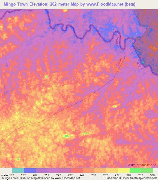 Mingo Town,Liberia Elevation Map