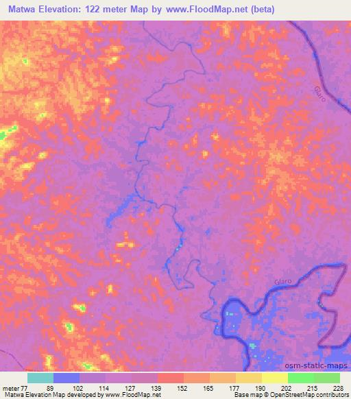 Matwa,Liberia Elevation Map