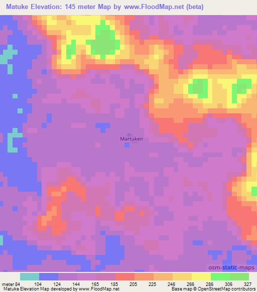 Matuke,Liberia Elevation Map