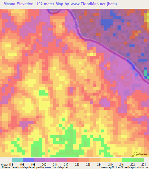 Masua,Liberia Elevation Map