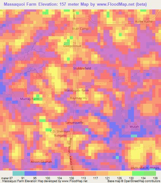 Massaquoi Farm,Liberia Elevation Map