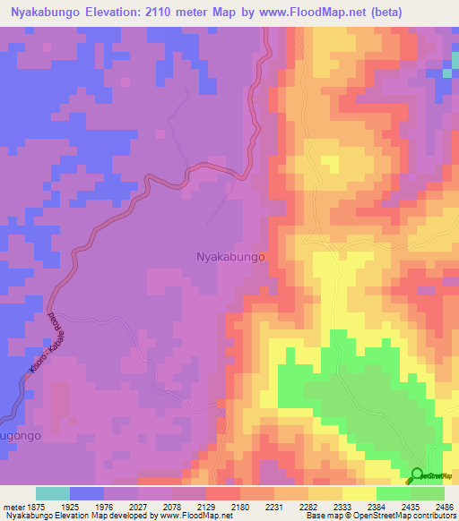 Nyakabungo,Uganda Elevation Map