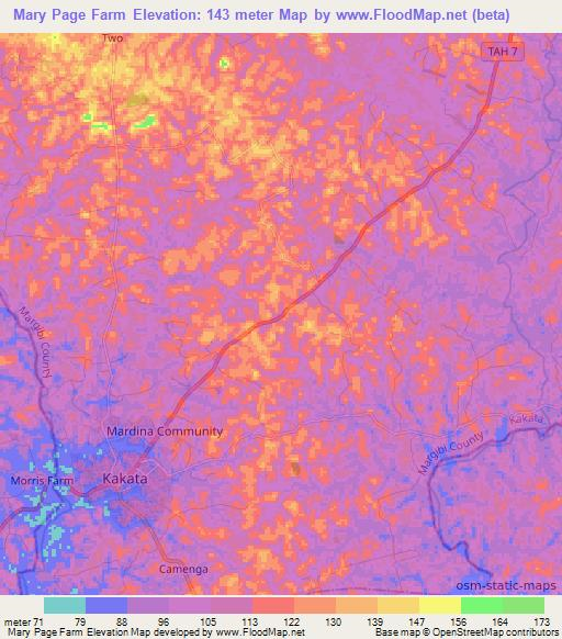 Mary Page Farm,Liberia Elevation Map