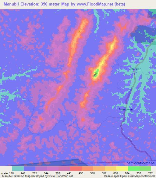 Manubli,Liberia Elevation Map