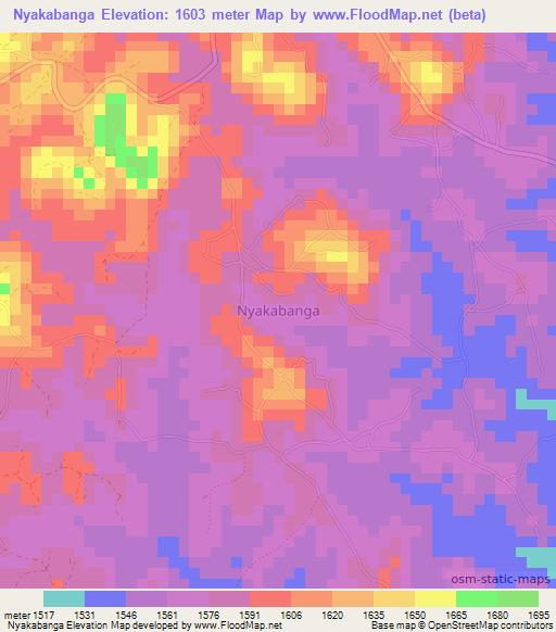 Nyakabanga,Uganda Elevation Map