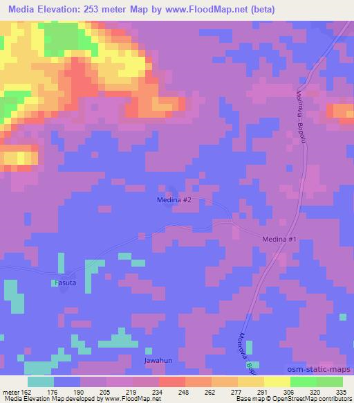 Media,Liberia Elevation Map