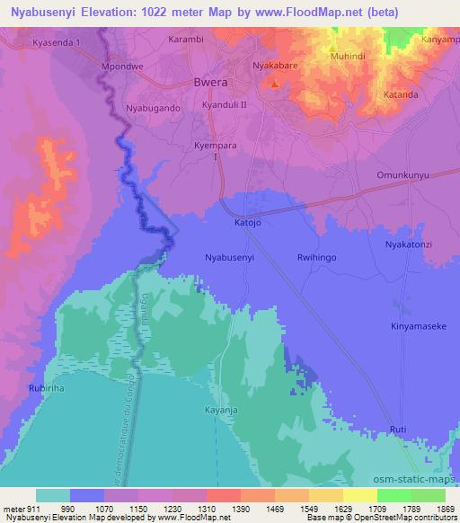 Nyabusenyi,Uganda Elevation Map