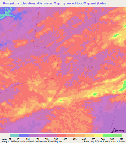 Kwayakole,Liberia Elevation Map