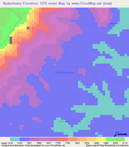 Nyabuhama,Uganda Elevation Map