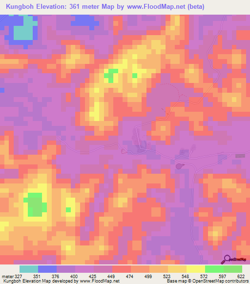 Kungboh,Liberia Elevation Map